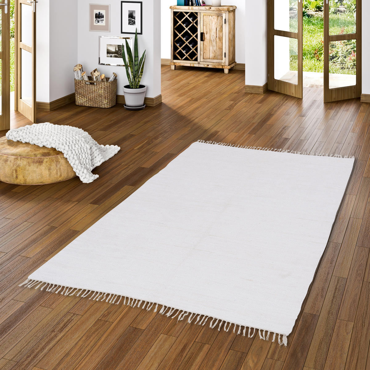 BAUMWOLLE NATUR TEPPICH JOLLY COTTON - Weiß, Textil (70/250cm) - Pergamon