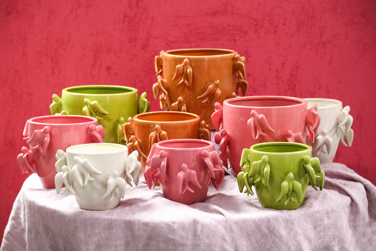 TOPF Emmelyn Rosa 23/23/15cm - Pink, Keramik (15cm) - PTMD Collection