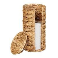 TOILETTENPAPIER-AUFBEWAHRUNG - Hellbraun, Textil/Metall (18/34/18cm) - Relaxdays