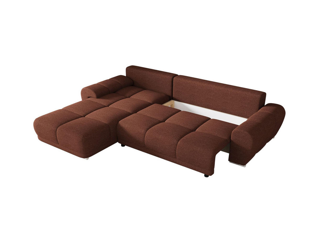 ECKSOFA BEGA L Links ARAGON 59 mit Schlaffunktion - Hellbraun, Textil (289/185cm) - Bedante