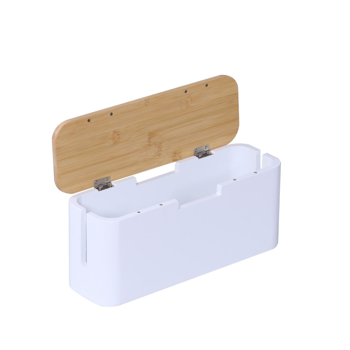 KABELBOX - Weiß, Holz/Metall (13.5/34/14.5cm) - Relaxdays