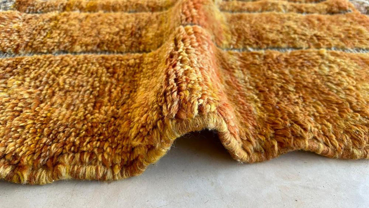 BERBERTEPPICH aus Marokko aus Wolle 250x 350 cm - Orange, Naturmaterialien (250/350cm) - AFK Living