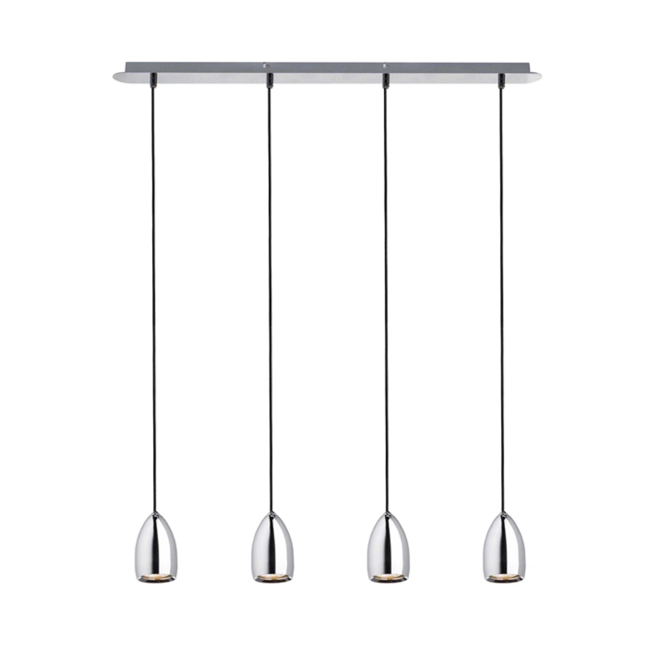 PENDELLEUCHTE BABADES IV Chrom 140 W - Chromfarben, Metall (30/30/120cm) - Rendl