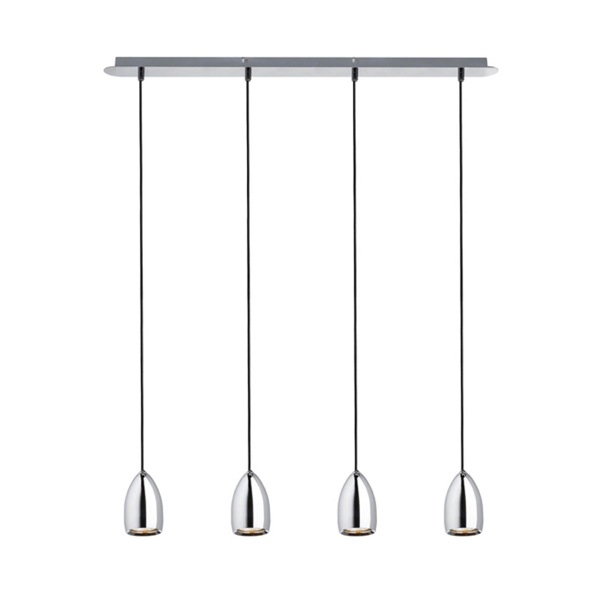 PENDELLEUCHTE BABADES IV Chrom 140 W - Chromfarben, Metall (30/30/120cm) - Rendl