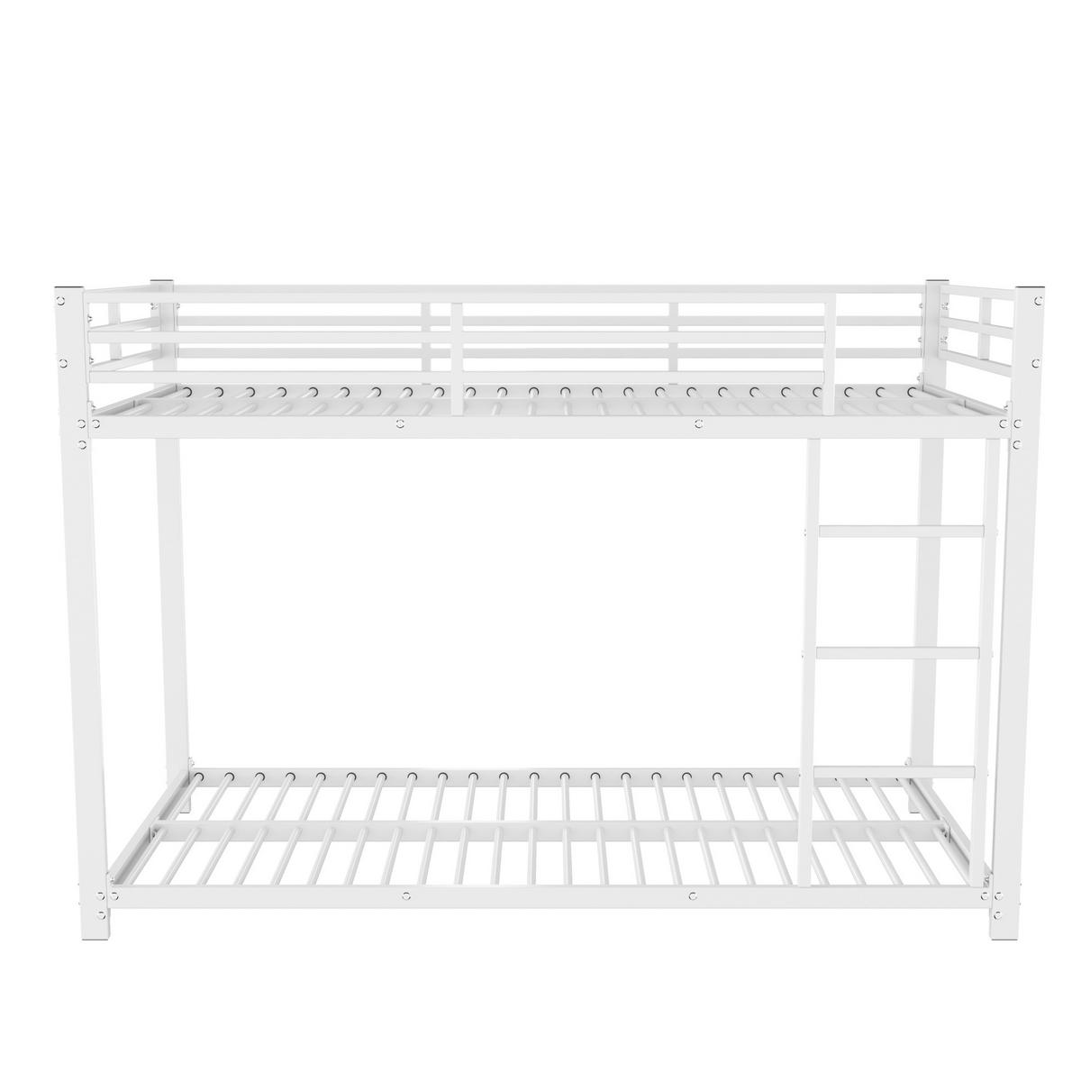 ETAGENBETT 90/200 cm mit Sicherheitsleisten, 2 Liegeflächen und Metallrahmen, Weiß - Weiß, Metall (90/200cm) - Redom