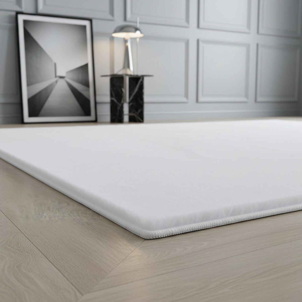 TEPPICH Kurzflor Uni Modern Waschbar Schlafzimmer Strapazierfähig Weiß 200x290 cm OEKO-TEX – NECKAR - Weiß, Textil (200/290cm) - KADIMA DESIGN