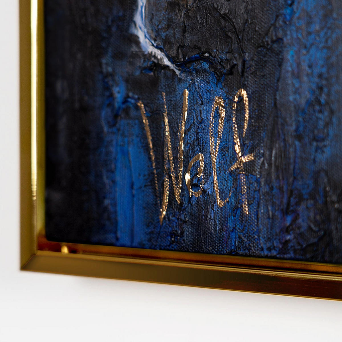 GEMÄLDE Börse Schattenfugenrahmen Gold 200x100 cm - Goldfarben, Holz (200/100cm) - YS-art gallery