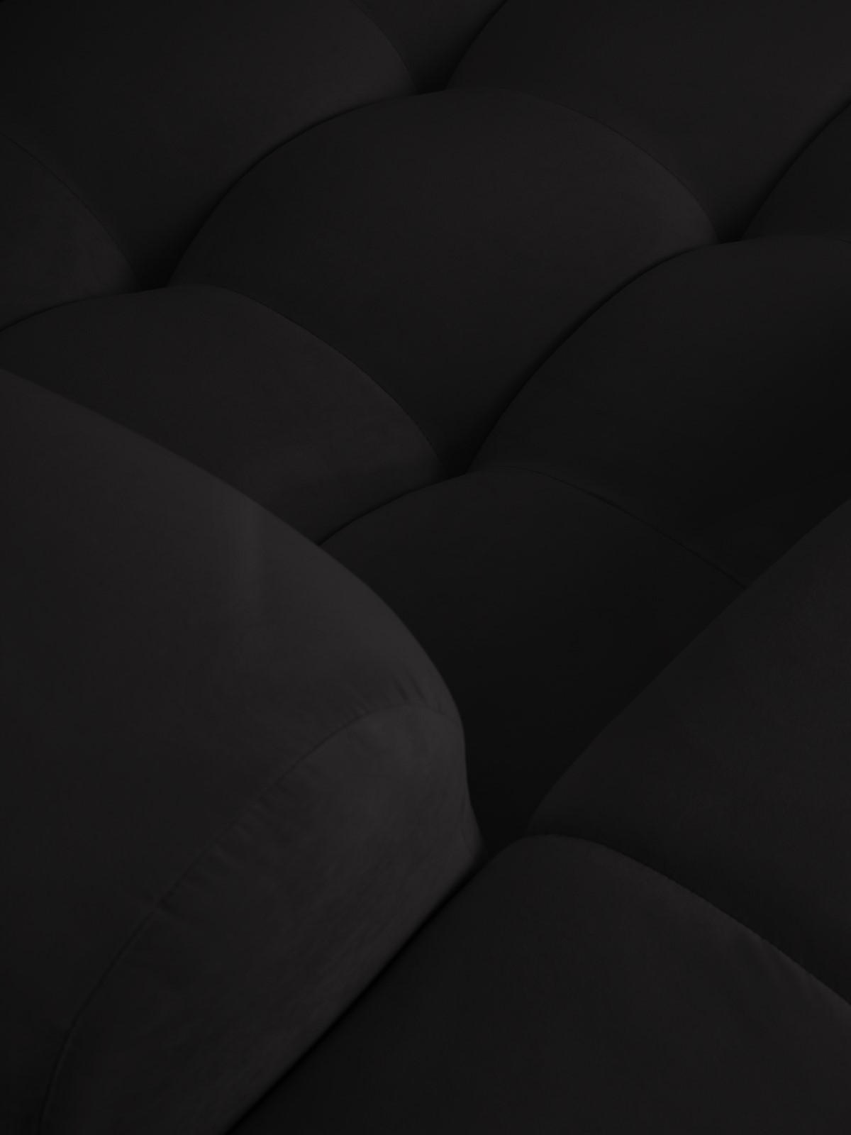 ECKSOFA links Kendal aus Samt schwarz 6 Sitzplätze - Schwarz, Textil (231/332cm) - Micadoni
