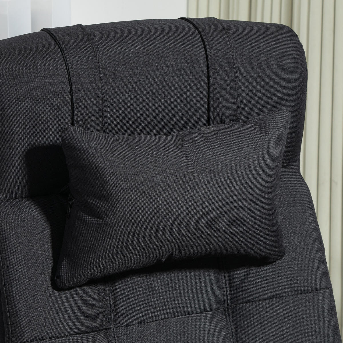 DREHSTUHL DE-05167 Mit Fußstütze & Kopfstütze Schwarz - Schwarz, Metall (66/120/76cm) - ComfortXL