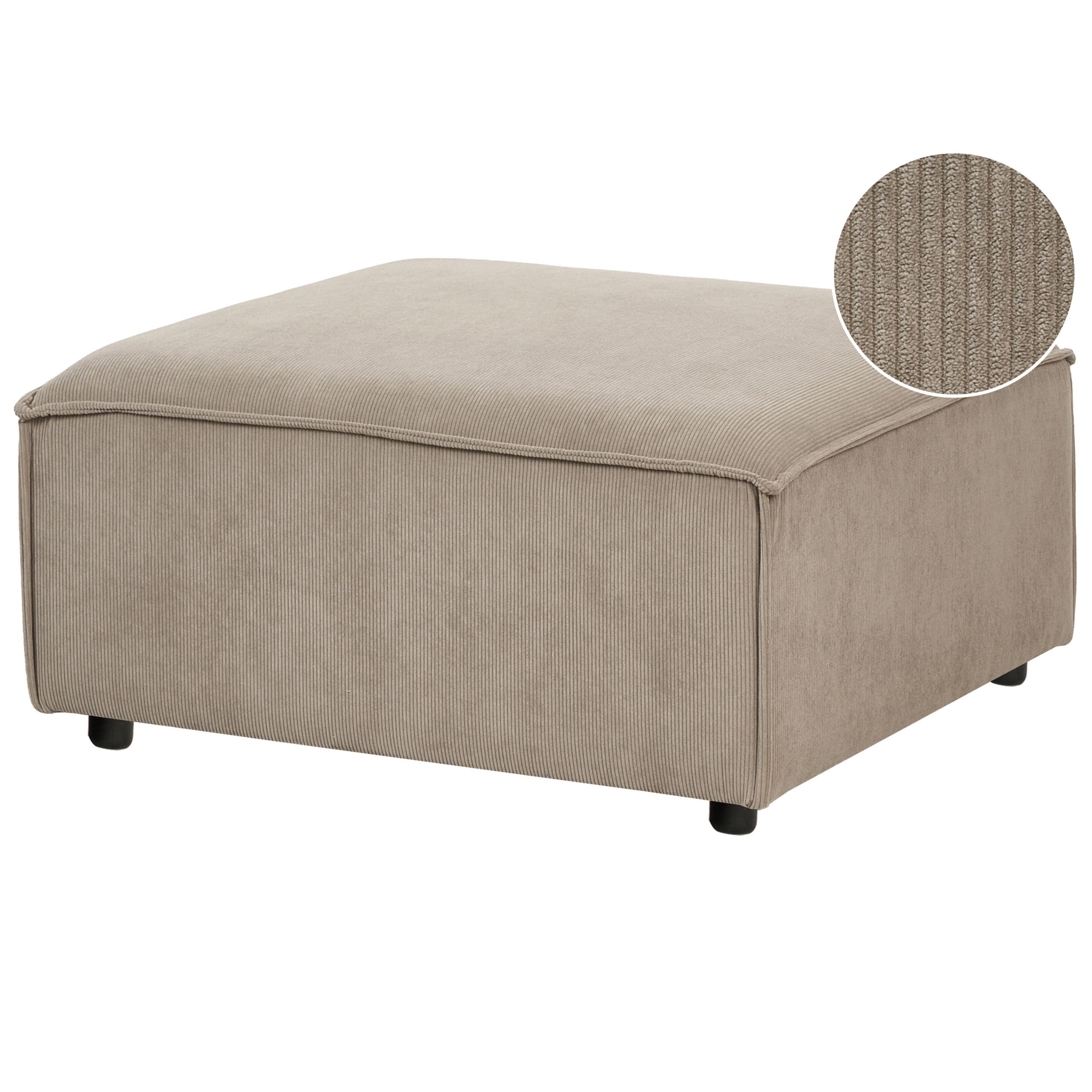 OTTOMANE Cord Hellbraun Ardal - Hellbraun, Textil (86/45/86cm) - Beliani