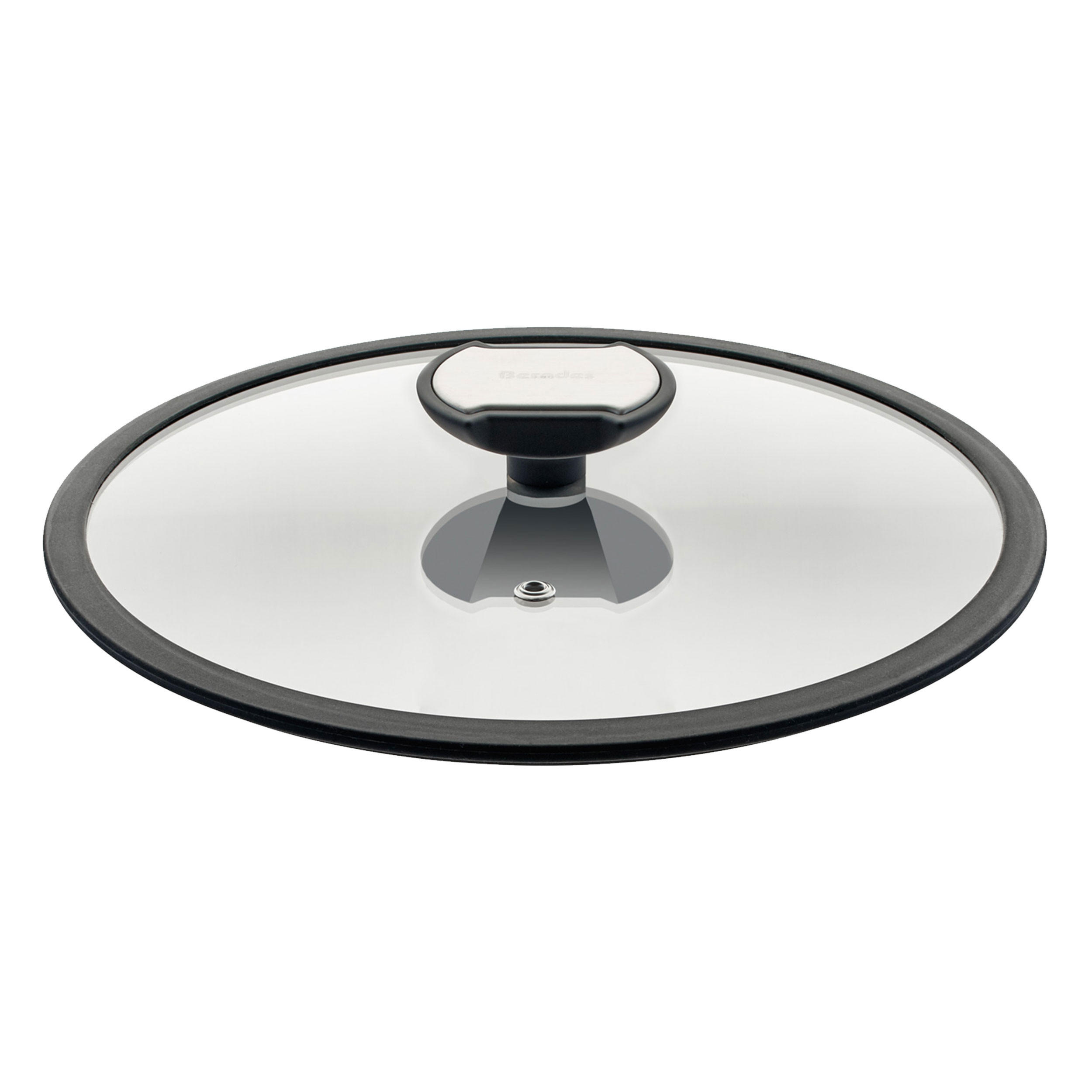 GLASDECKEL Balance mit Silikonring, Transparent / Schwarz, 24 cm - Schwarz, Metall (28/25/4cm) - Berndes