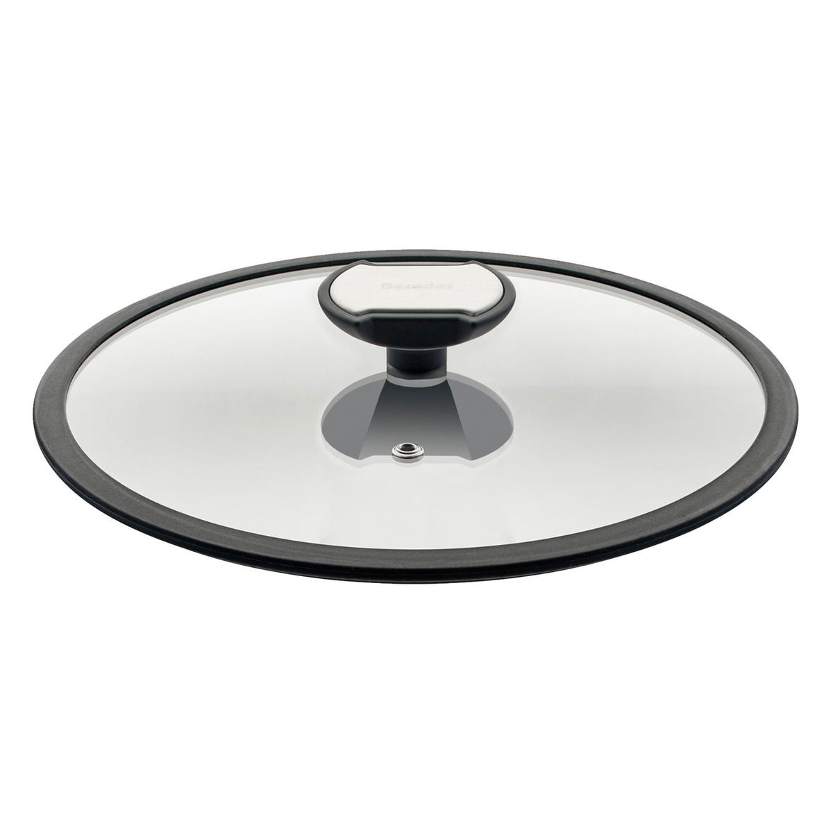 GLASDECKEL Balance mit Silikonring, Transparent / Schwarz, 24 cm - Schwarz, Metall (28/25/4cm) - Berndes