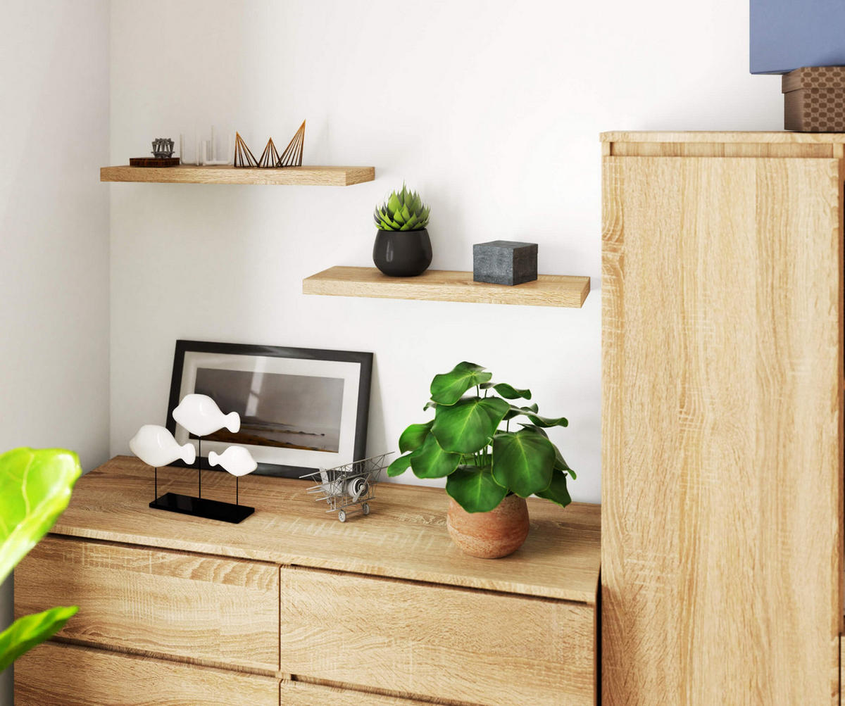 WANDREGAL Sonoma Eiche 60x20x3.2 cm - Sonoma Eiche, Holzwerkstoff (60/3.2/20cm) - Akord