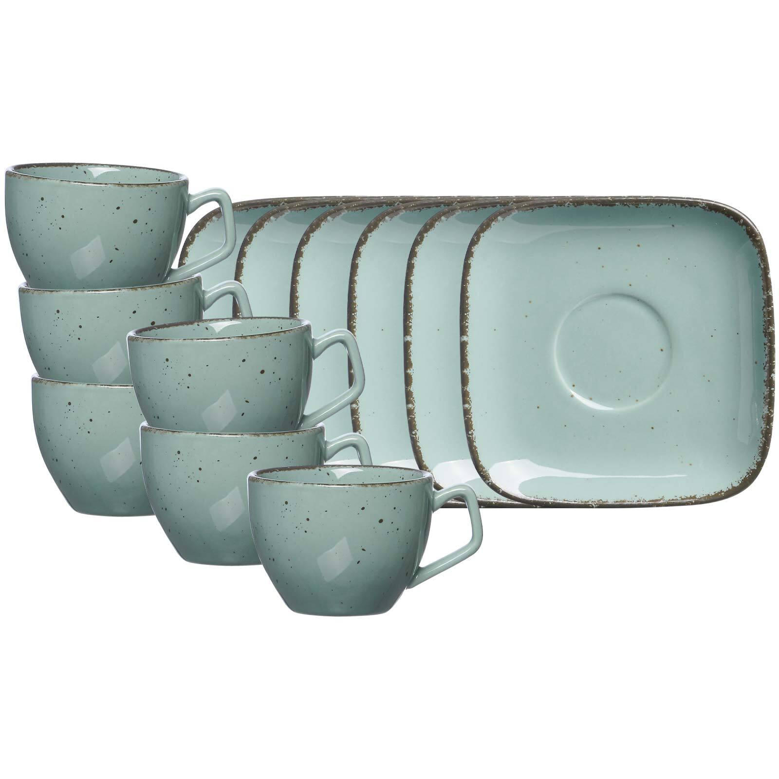 ESPRESSOTASSEN MIT UNTERTASSEN Casa blau 80 ml 6er Set - Blau, Keramik (0.08L) - Ritzenhoff Breker