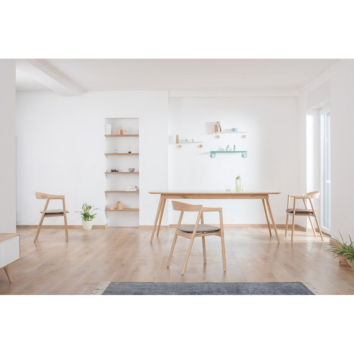 ESSTISCH - Massivholz - Eichefarben, Holz (90/200/75cm) - home24