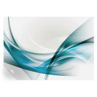 FOTOTAPETE 208x146 cm - Blaue Wellen - Weiß, Textil (208/146cm) - Wallfluent