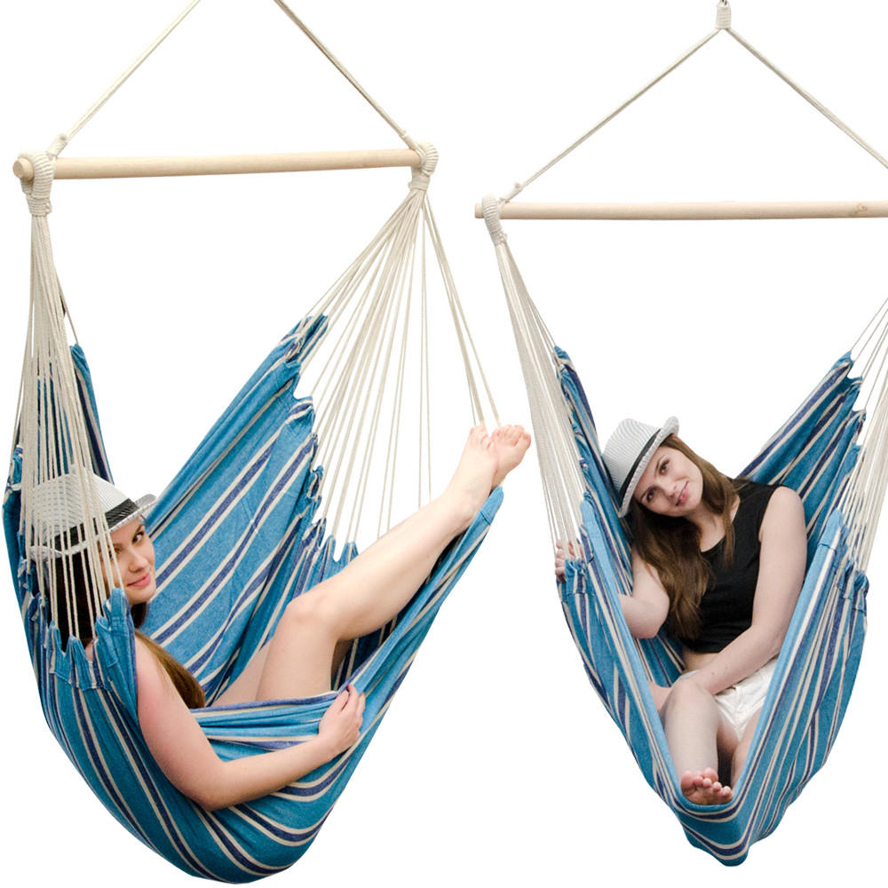 XXL-HÄNGESESSEL bis 150kg, 185/130 cm Multicolor - Blau, Textil (130/155/185cm) - Amanka