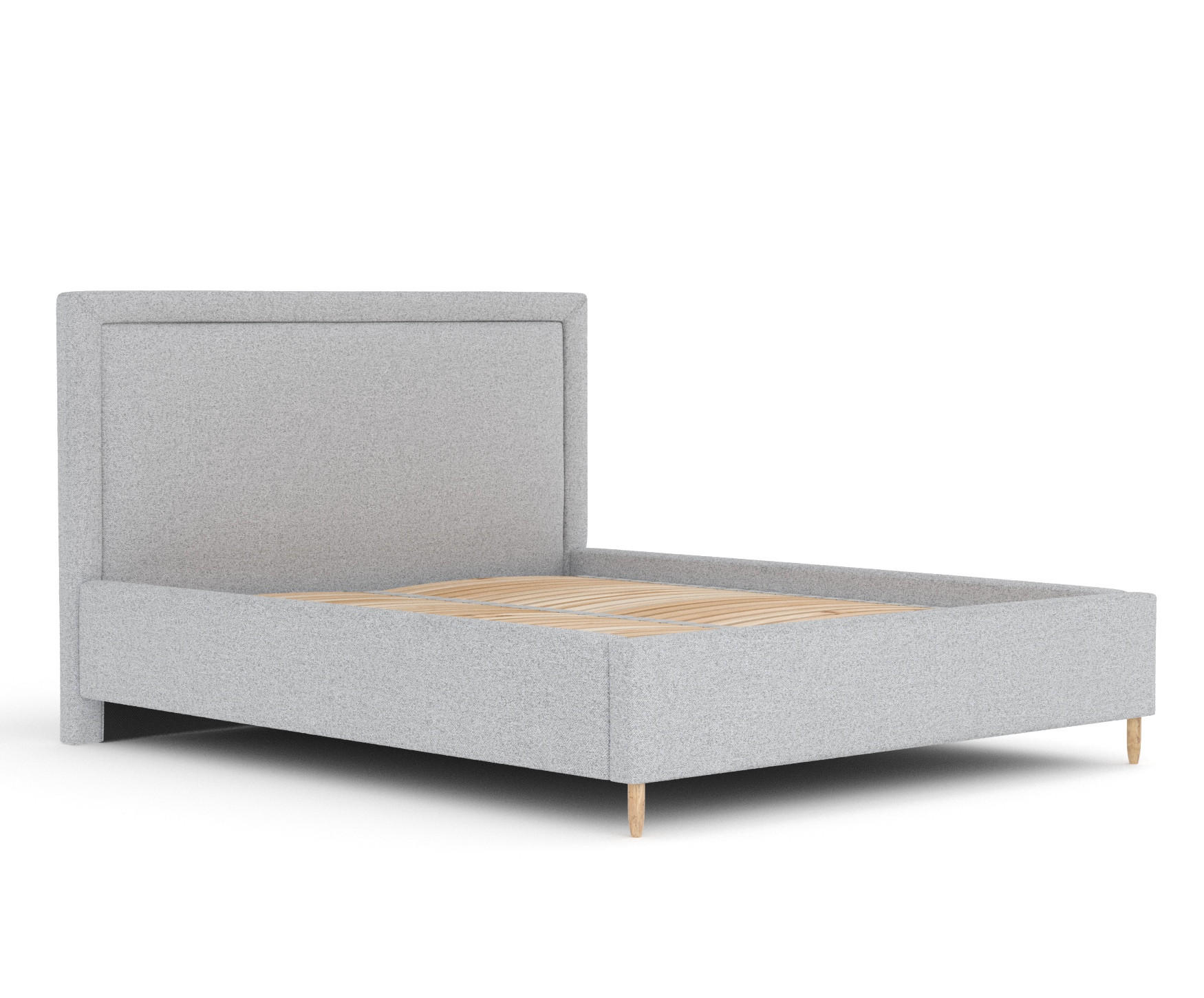 POLSTERBETT Ordina Hellgrau 180/200 cm im Webstoff - Hellgrau/Naturfarben, Holz/Holzwerkstoff (180/200cm) - Maison de Reve