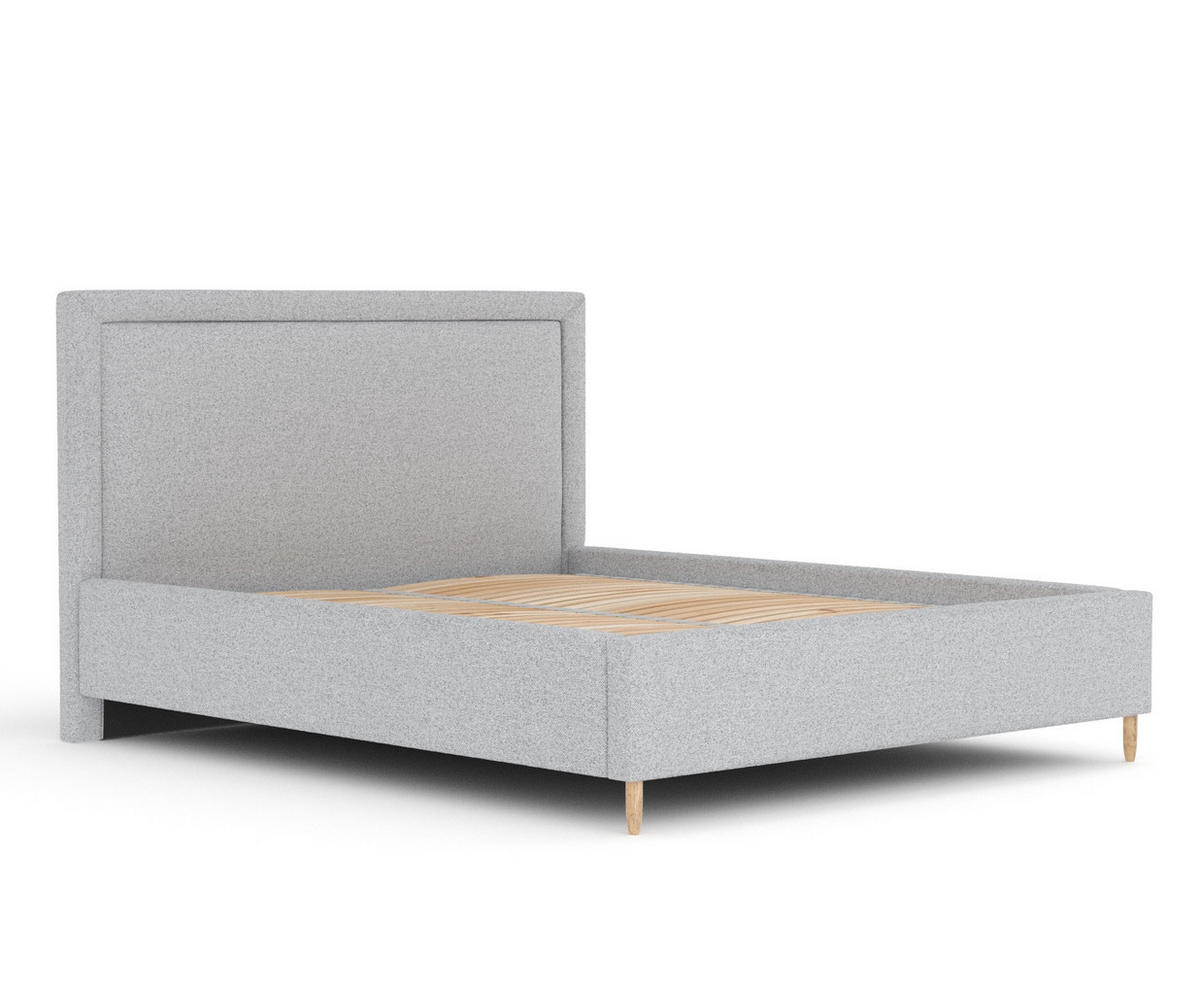 POLSTERBETT Ordina Hellgrau 140/200 cm im Webstoff - Hellgrau/Naturfarben, Holz/Holzwerkstoff (140/200cm) - Maison de Reve
