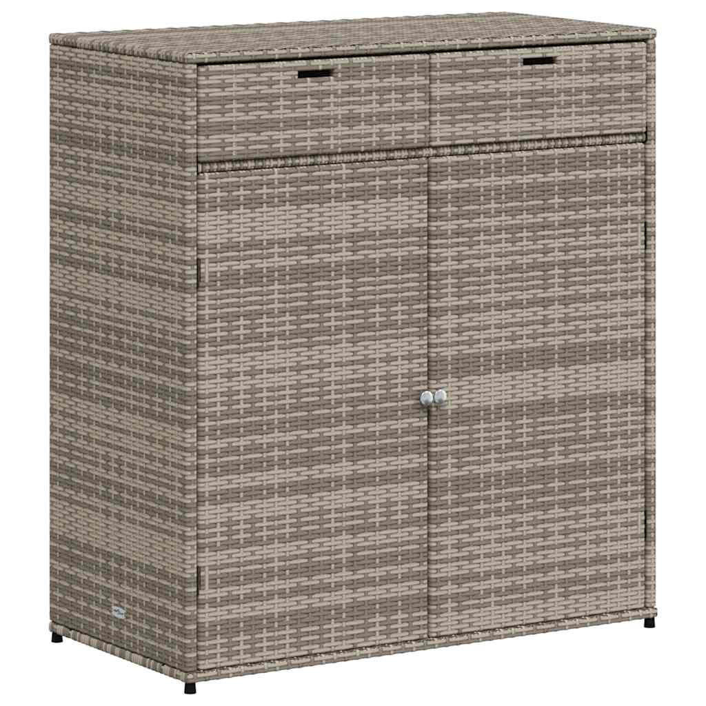 GARTENSCHRANK Grau 105/55/113 Cm Poly Rattan - Grau, Kunststoff (105/113/55cm) - vidaXL