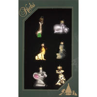 CHRISTBAUMSCHMUCK Zoo Mini-Set Mehrfarbig 6cm (Glas / 6 Stk.) - Multicolor, Glas (3/6/3cm) - Krebs Glas Lauscha