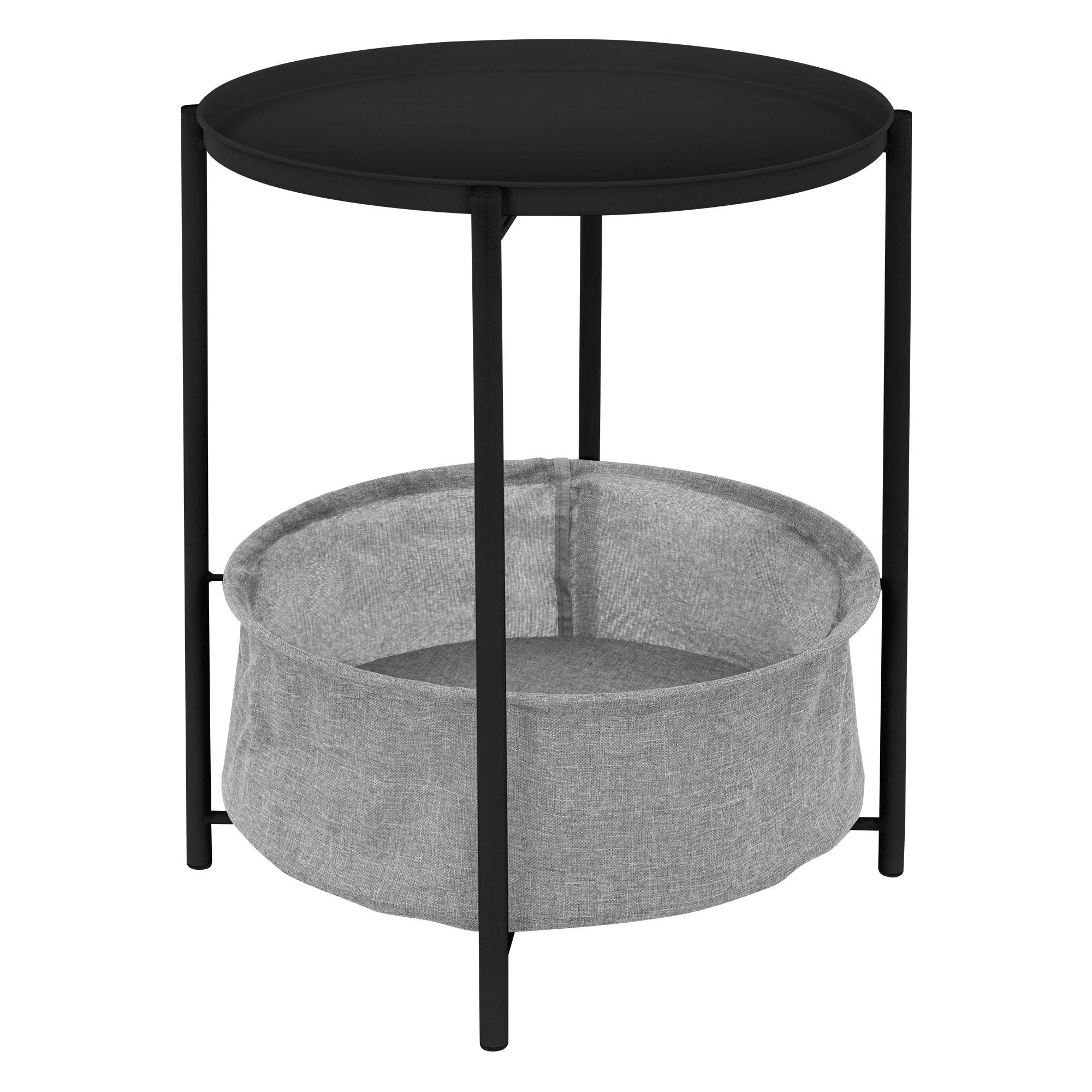 BEISTELLTISCH rund Schwarz Ø 46/51 cm - Schwarz, Metall (46/46/51cm) - ML-DESIGN