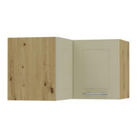 ECKHÄNGESCHRANK Kvantum W12/60/36 Vanille Matt / Eiche Artisan Matt 60 / 60 / 36cm - Creme/Eiche Artisan, Holz/Holzwerkstoff (60/36/60cm) - Feldmann-Wohnen
