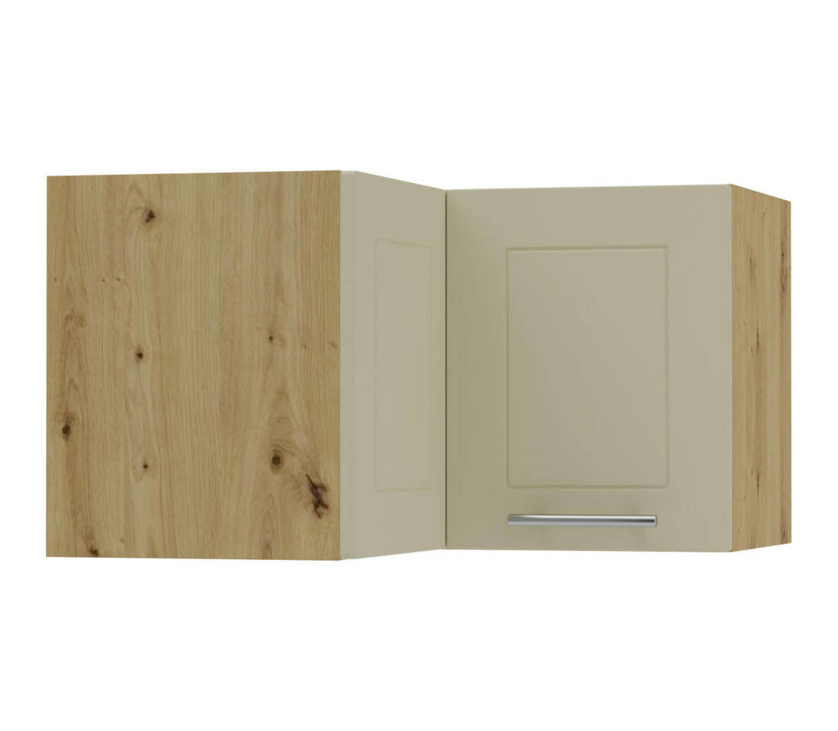 ECKHÄNGESCHRANK Kvantum W12/60/36 Vanille Matt / Eiche Artisan Matt 60 / 60 / 36cm - Creme/Eiche Artisan, Holz/Holzwerkstoff (60/36/60cm) - Feldmann-Wohnen
