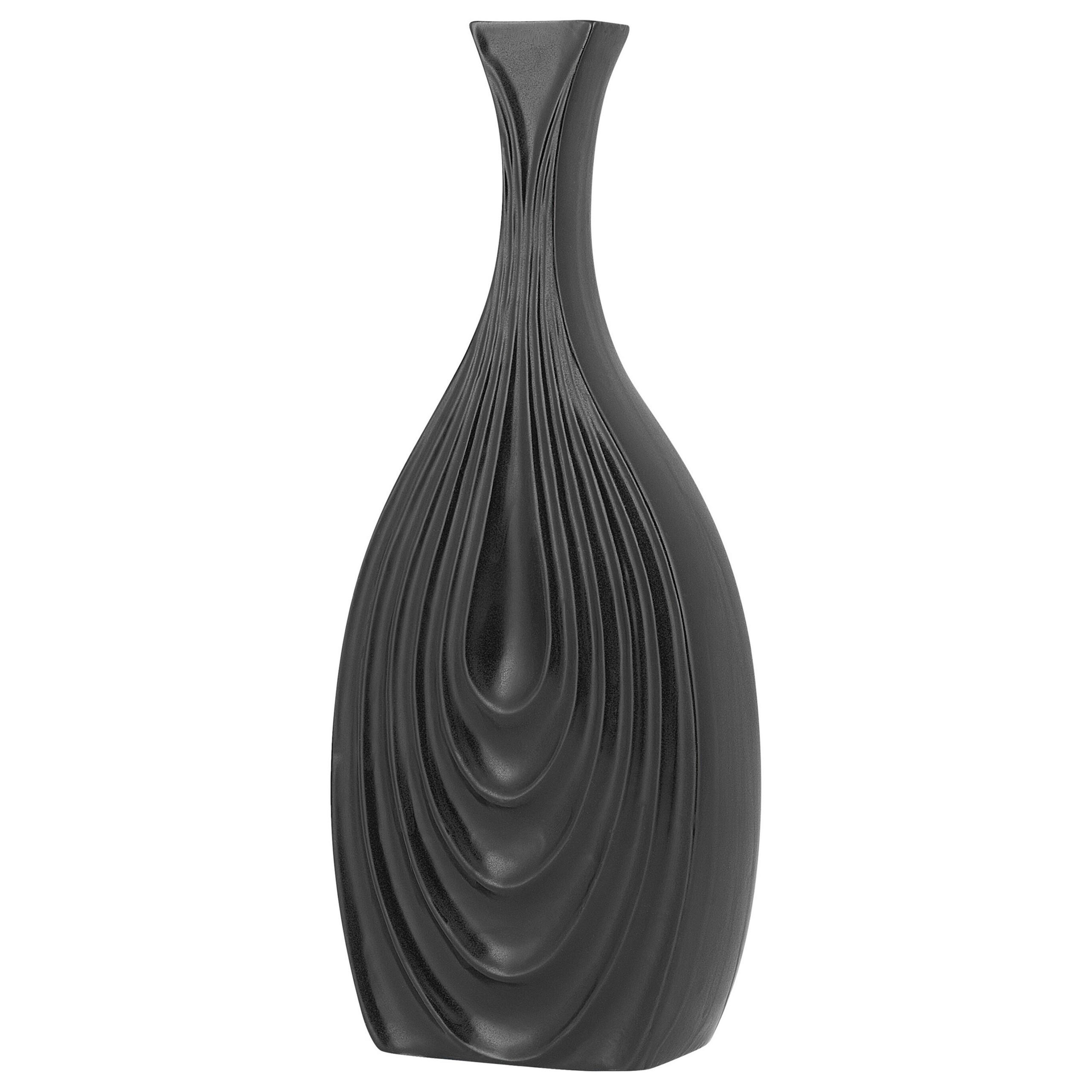 DEKOVASE Keramik schwarz Thapsus - Schwarz, Keramik (39cm) - Beliani