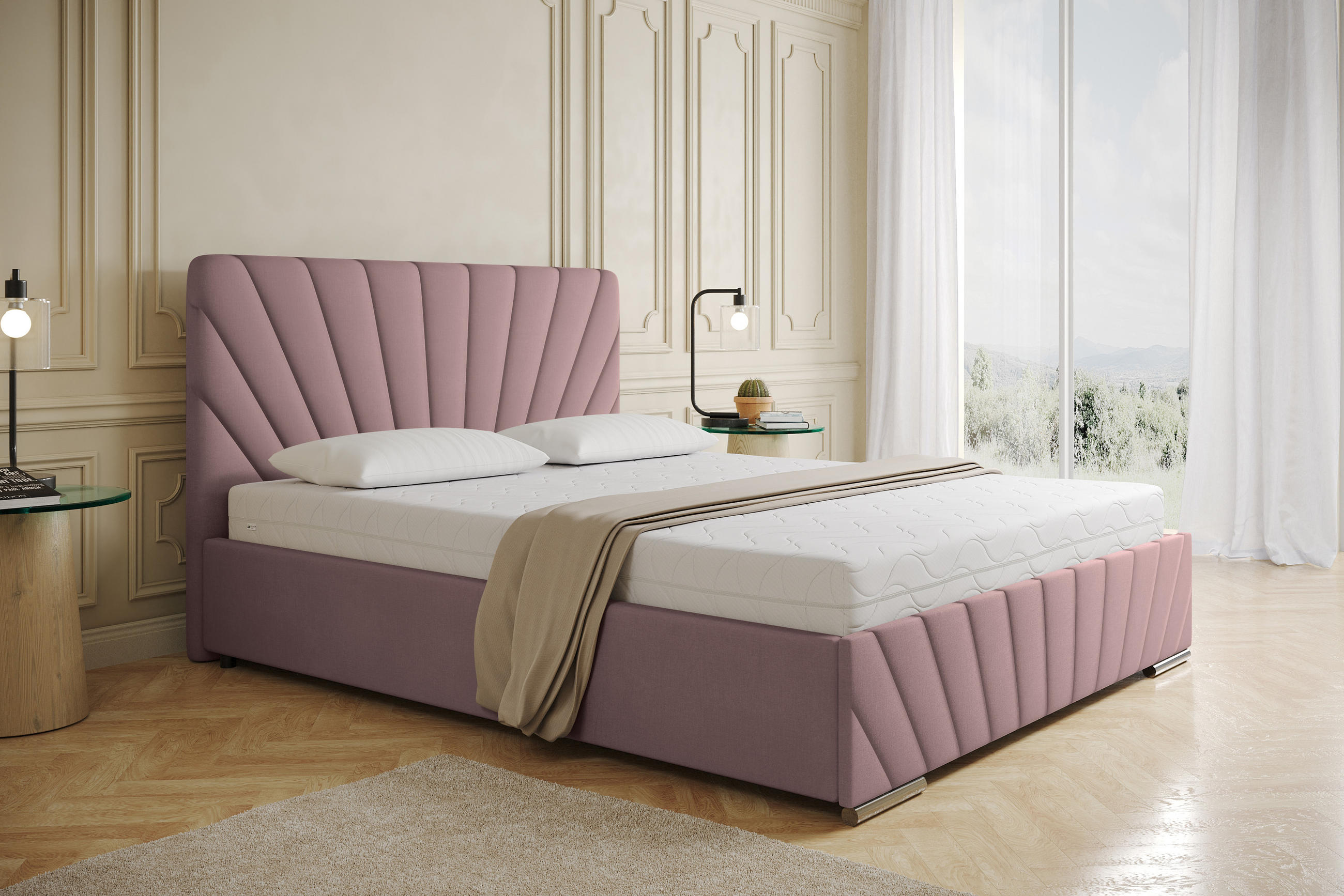 POLSTERBETT Ray 160 x 200 cm mit Bettkasten und Lattenrost ohne matratze- grau - Grau, Holz (160/200cm) - Panda Möbel