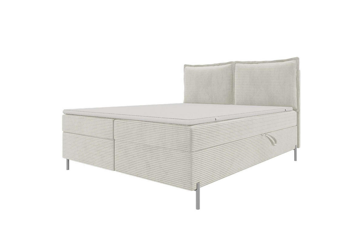 BOXSPRINGBETT VERO Cordstoff Greige 140/200 cm - Greige/Schwarz, Holzwerkstoff/Textil (140/200cm) - 99rooms