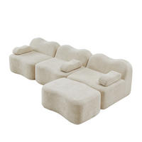 ECKSOFA 288/167/70 cm in Beige aus Samt, modular und mit Ottomane - Beige, Textil (167/288cm) - Flora Grace