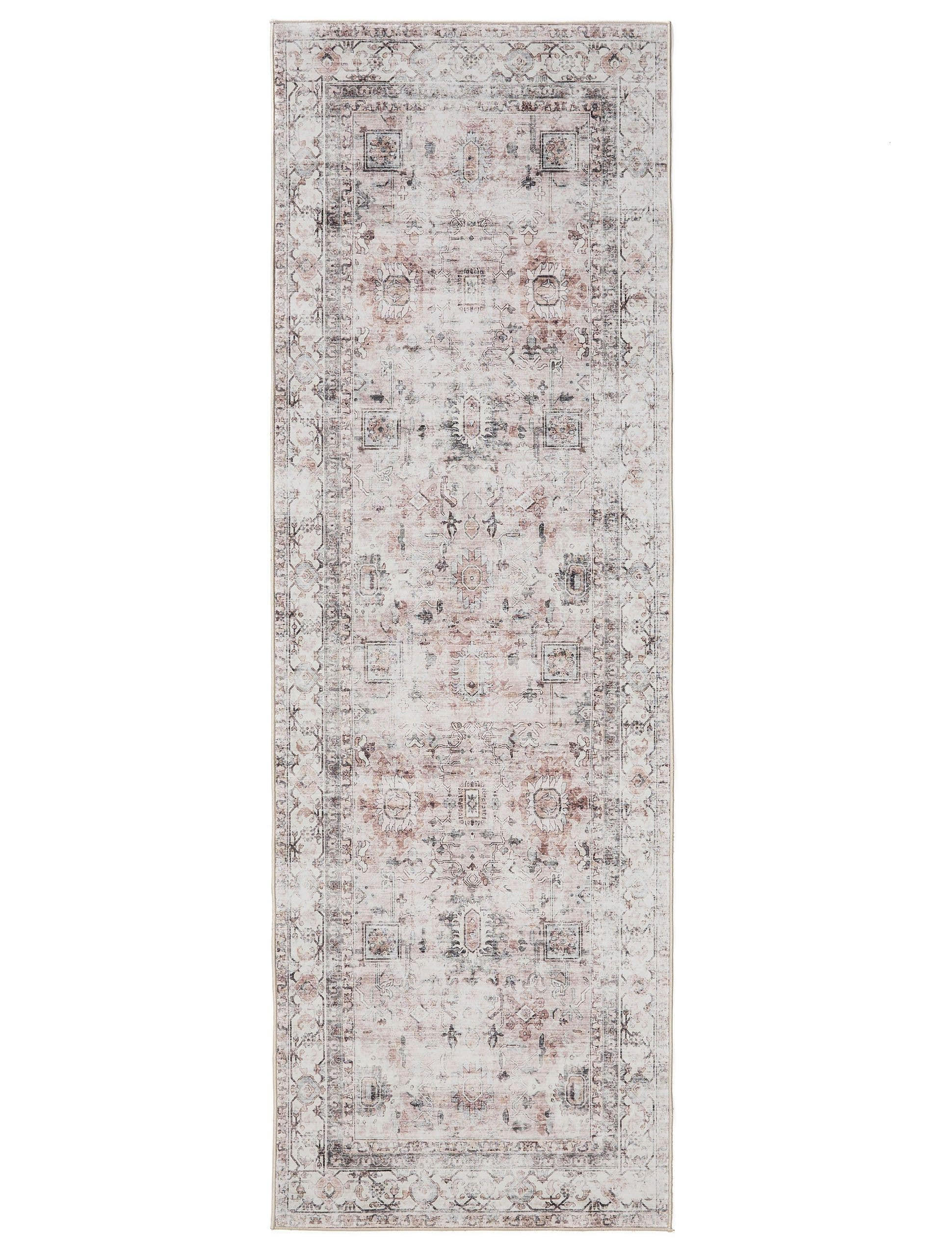 VINTAGE-LÄUFER George waschbar 80x240 cm - Taupe/Creme, Kunststoff (80/240cm) - benuta