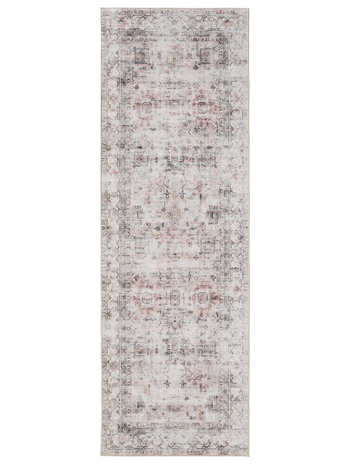 VINTAGE-LÄUFER George waschbar 80x240 cm - Taupe/Creme, Kunststoff (80/240cm) - benuta