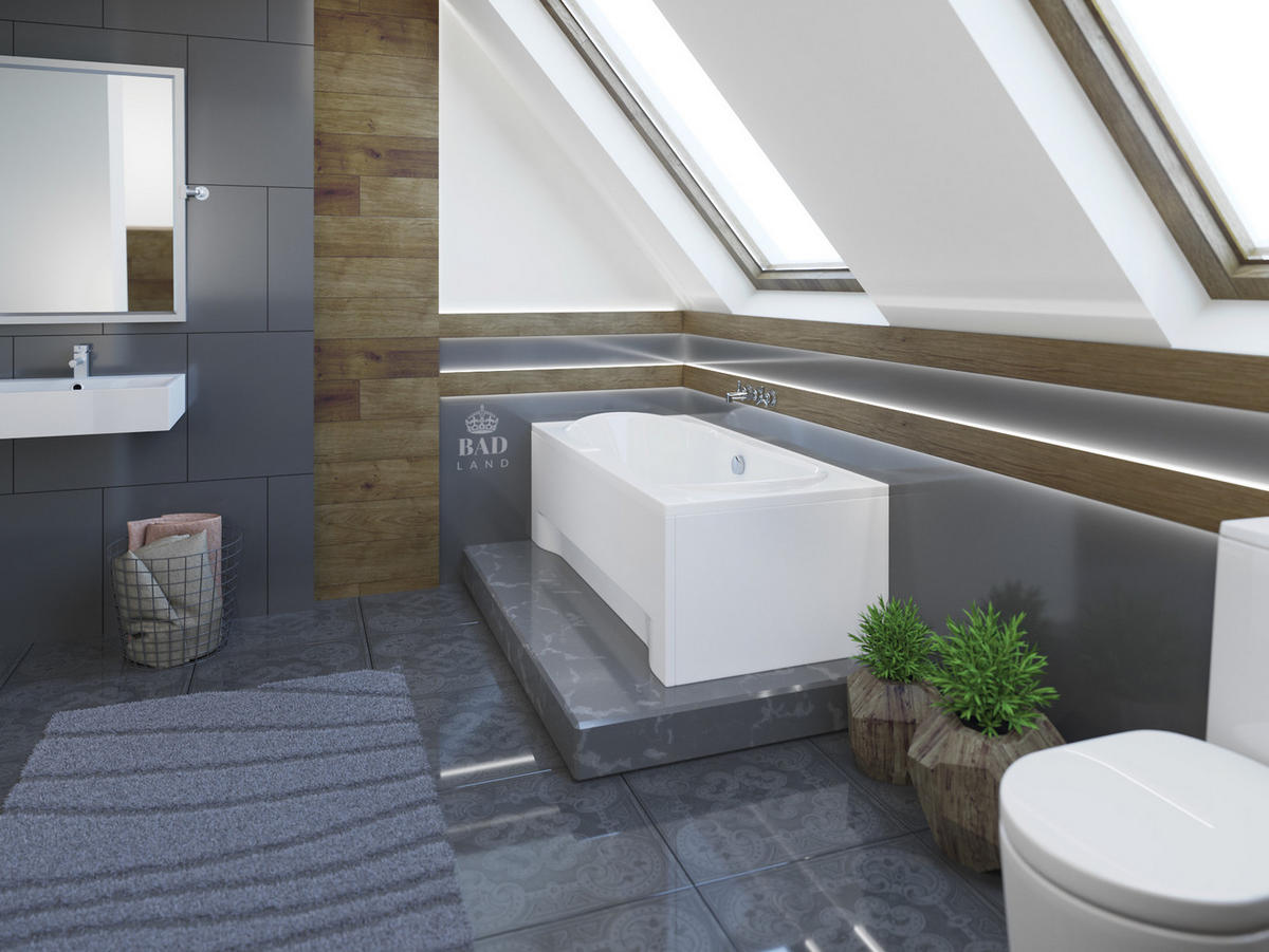 BADEWANNE Rechteck LONG 180/80 Ablauf & Füße - Weiß, Kunststoff (80/62/180cm) - bad land