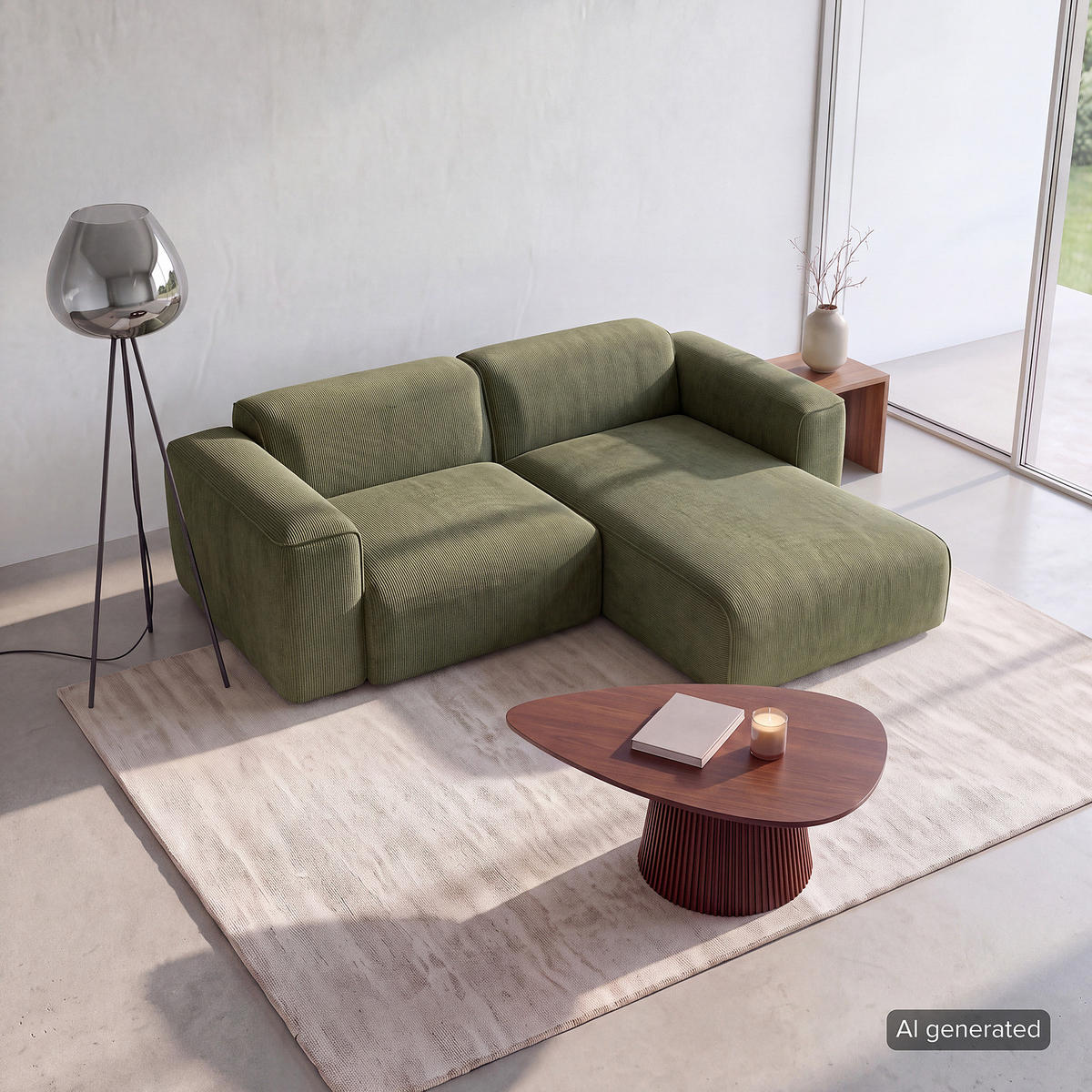 1,5-SITZER ECKSOFA mit Longchair - Dunkelgrün/Schwarz, Kunststoff/Textil (260/173cm) - home24