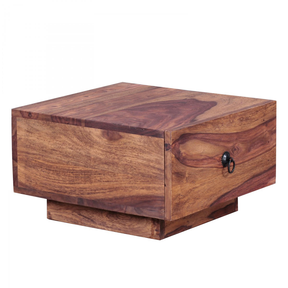 NACHTTISCH Massivholz Schublade Landhausstil Handgefertigt NAKO, Braun 40x40x25 cm - Braun, Holz/Metall (40/25/40cm) - KADIMA DESIGN