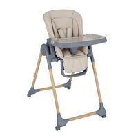 HOCHSTUHL Olive 2 beige höhenverstellbar, Räder, Ablagefach, klappbar, Sicherheitsgurt - Beige, Metall (58/104/76cm) - Kikka boo