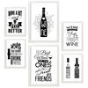 POSTER Set Mit 6 Weinästhetik Größe A3 & A4 Weißer Rahmen - Weiß, Papier (29.7/1cm) - Nacnic