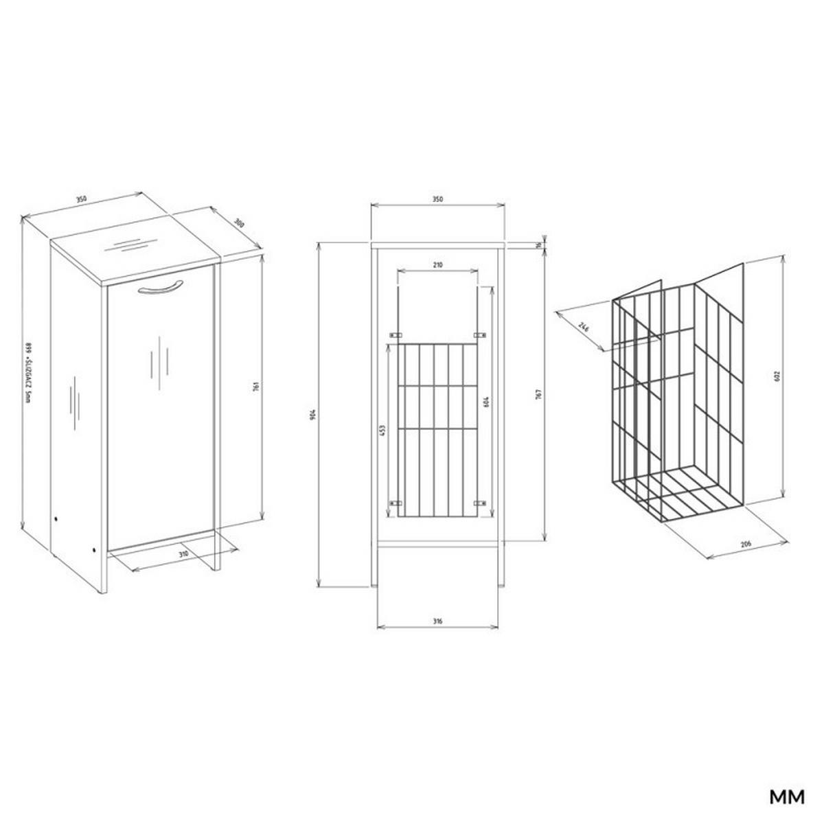 DULAP DE BAIE A6 Alb 35/90/30 - alb, compozit lemnos (35/90/30cm) - RAUMHIRSCH FURNITURE