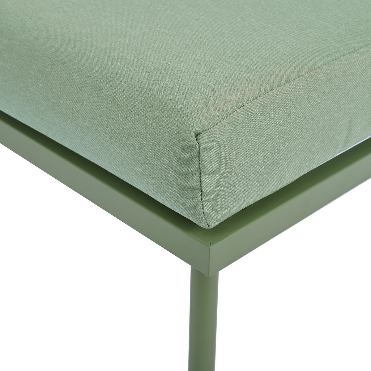 GARTENMÖBEL 120x60x72cm grün aus Eisen und mit Kissen - Grün, Metall - Modfu