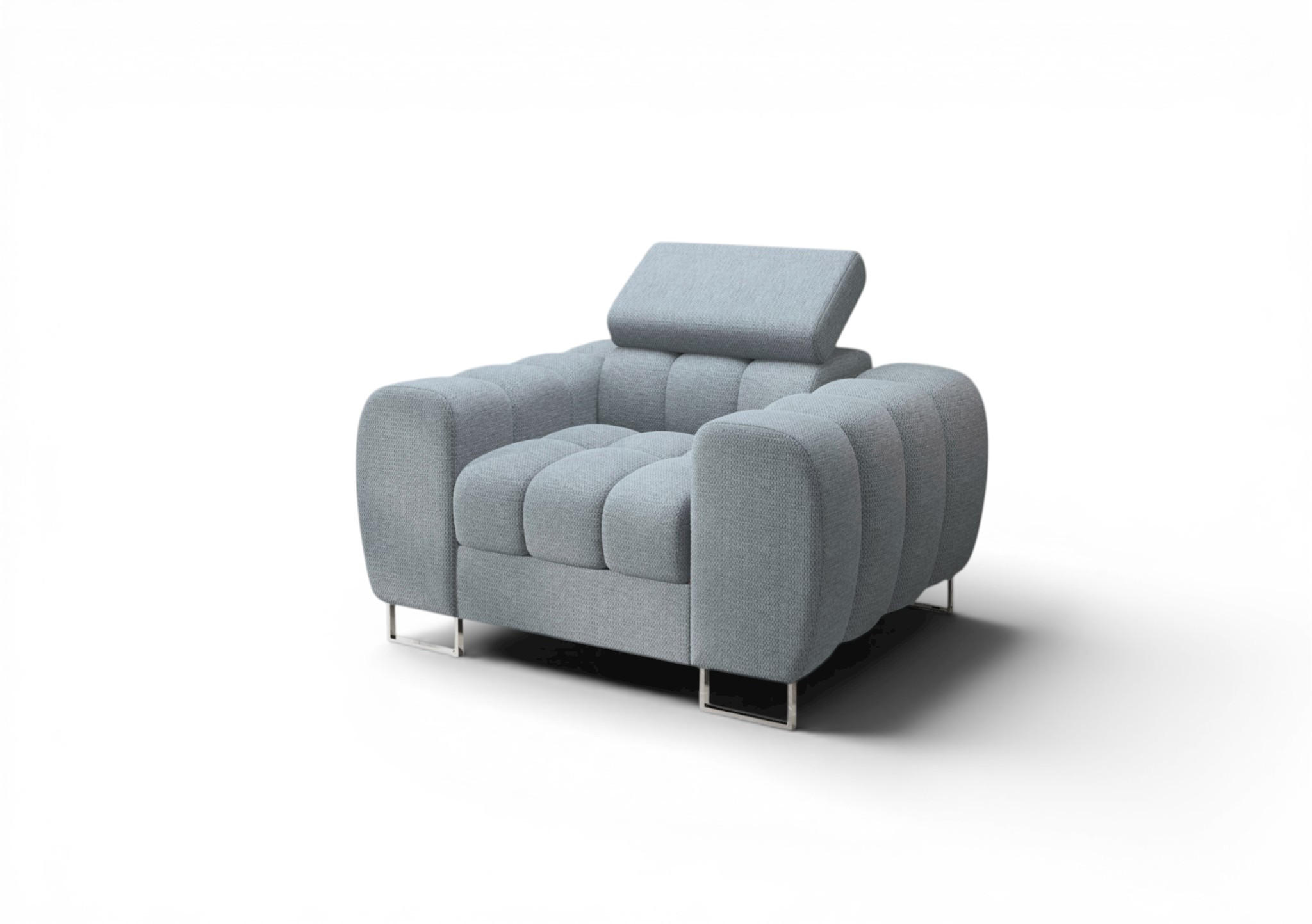 SESSEL Bastien In Stoff Aragon - Hellblau, Holzwerkstoff/Textil (115/95/97cm) - Fun Möbel