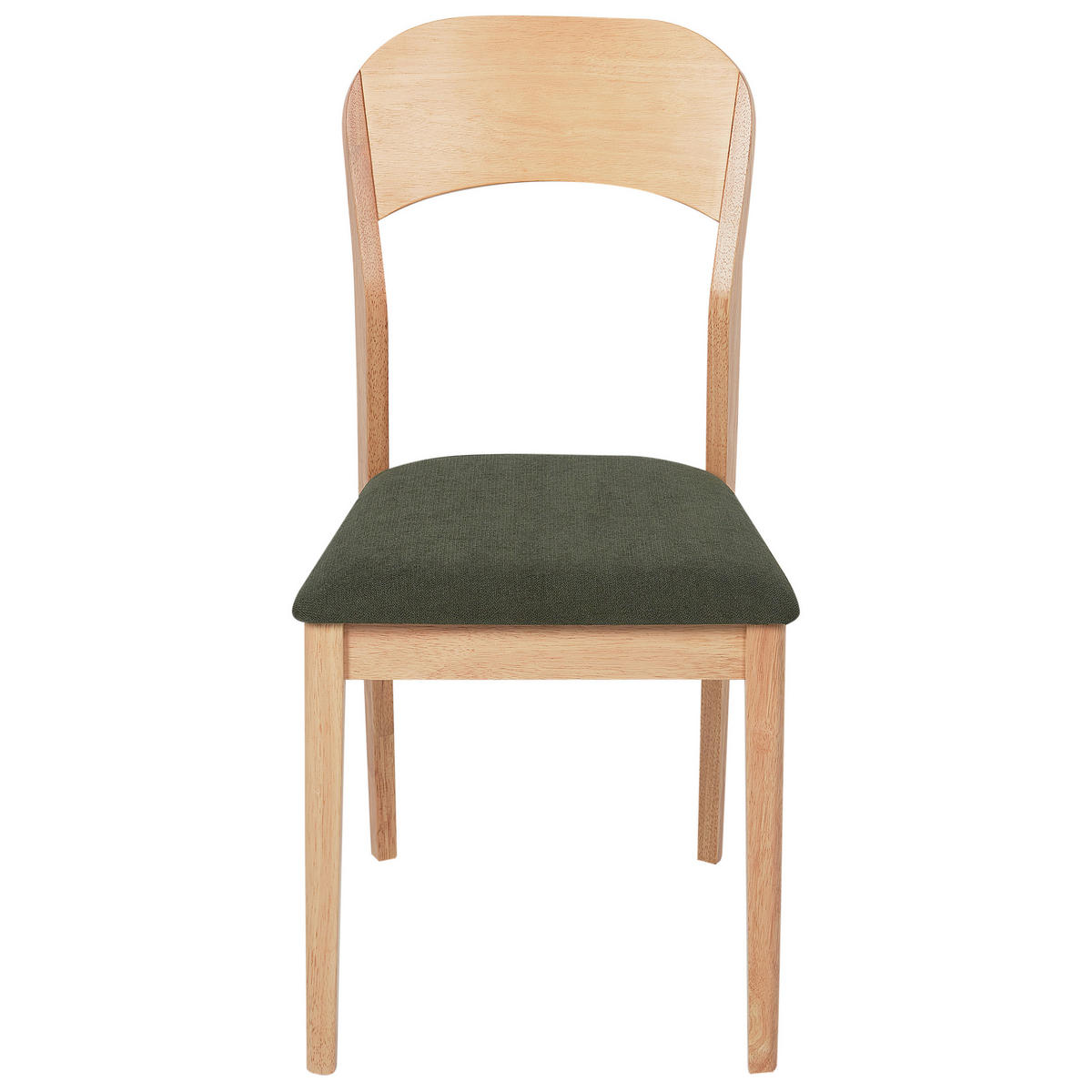 ESSZIMMERSTUHL 2er-Set Heller Holzfarbton Alvin - Hellbraun/Grün, Holz (44/90/53cm) - Beliani