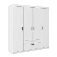 KLEIDERSCHRANK Storicos Weiß 176,3/190,5/53 cm - 4T2S Modern mit Schubladen - Weiß, Holzwerkstoff/Kunststoff (176.3/190.5/53cm) - AX Living