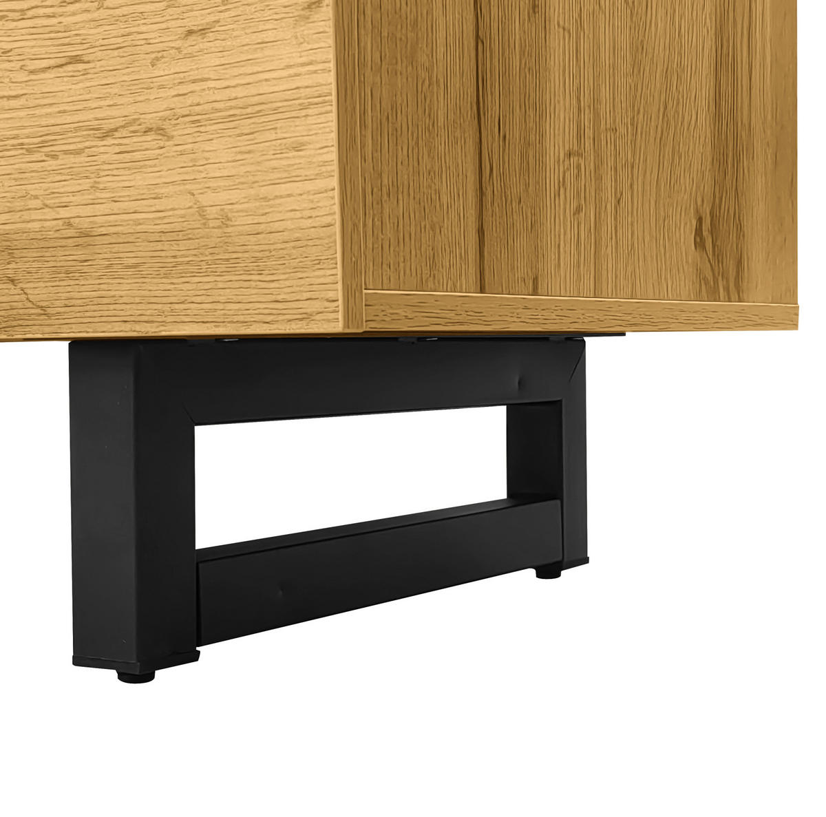 LOWBOARD 170/36.5/42 cm in Natur und Dunkelgrau aus Spanplatte mit 3 Türen und 2 offenen Fächern - Naturfarben, Holzwerkstoff (36.5/42/170cm) - OKMYHOME
