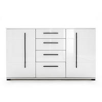 SIDEBOARD Cantara weiß Hochglanz / schwarz 150 / 42 / 86cm - Weiß Hochglanz/Schwarz, Holzwerkstoff/Kunststoff (150/86/42cm) - Feldmann-Wohnen