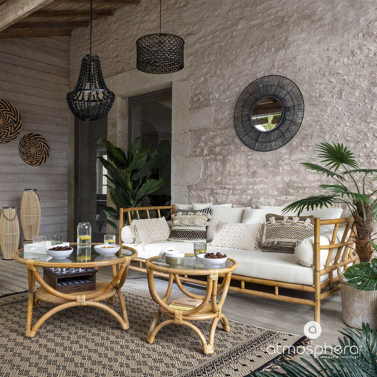 ZIERKISSEN Macrame 30/50 cm - Beige, Naturmaterialen (30/50cm) - Atmosphera Createur d´interieur