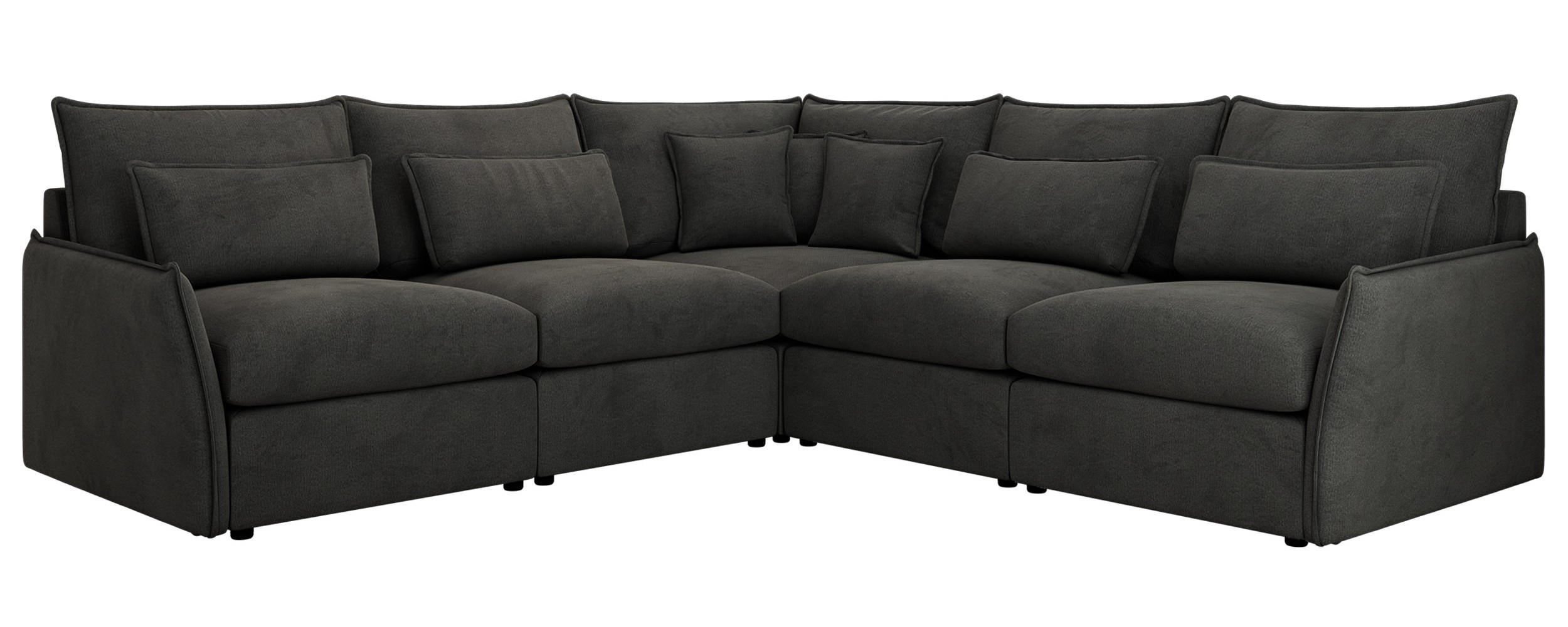 ECKSOFA VERSO L Dunkelgrau Velvet - Dunkelgrau/Schwarz, Kunststoff/Textil (270/270cm) - MKS