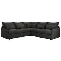ECKSOFA VERSO L Dunkelgrau Velvet - Dunkelgrau/Schwarz, Kunststoff/Textil (270/270cm) - MKS