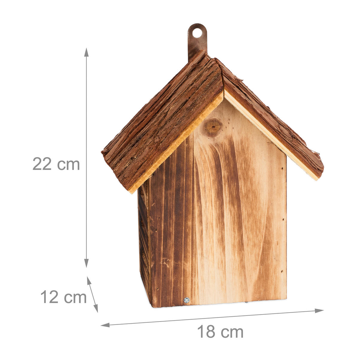 MARIENKÄFERHAUS - Braun, Holz (18/22/12cm) - Relaxdays